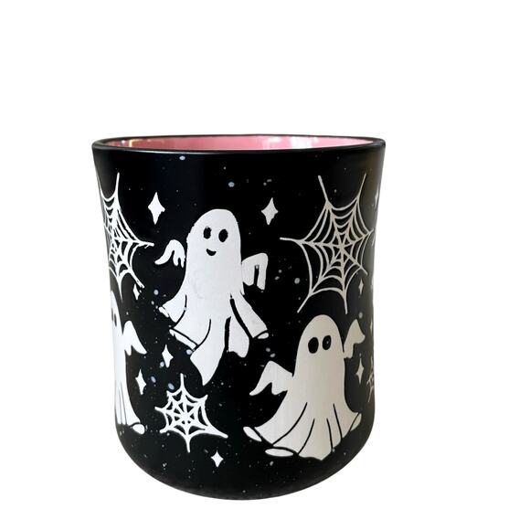 Large Halloween Coffee Mug Ghost, Spiderwebs LET’S BOO-GIE! Cobwebs & Couldrons - Picture 11 of 13